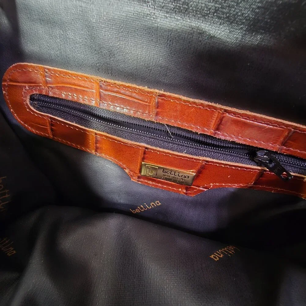 Vintage Bettina Leather Alligator Handbag - Picture 11 of 16